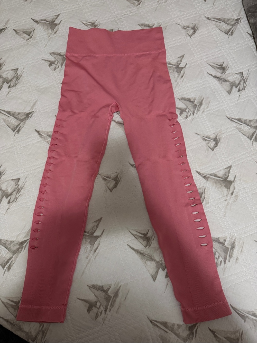 Adidas STELLA MC CARTNEY Rose Pink High-Rise Leggings with Side Cutouts